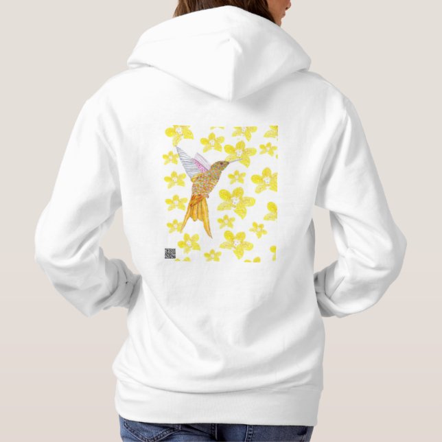 Moletom Beija-flor Floral Amarelo (Verso)