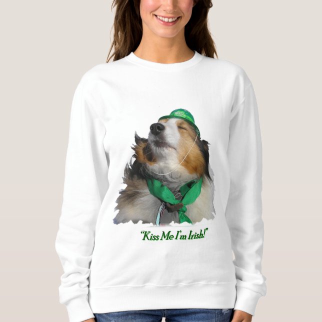 Moletom "Beije-me, sou irlandês!" Camisola (Frente)