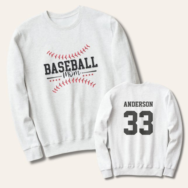 Moletom Beisebol Mãe Personalizada De Volta A Arranjar Bas (Baseball Mom Sweatshirt Gift)