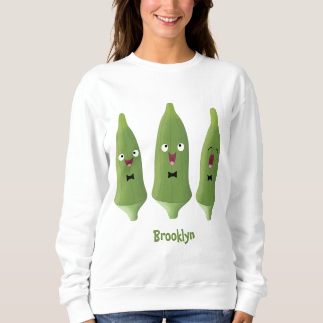 Moletom Bela caricatura de okra (Frente)