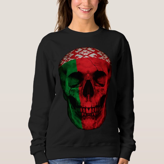 Moletom Belarus Flag Skull Belarusian Roots Proud Patrioti (Frente)