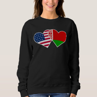 Moletom Belarus USA Flag Twin Heart  for Belarusian Americ