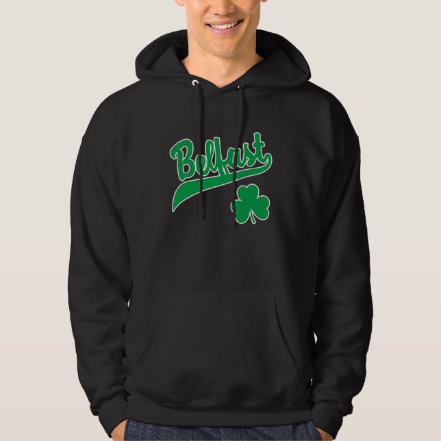 Moletom Belfast Sports Script Shamrock Green Print White O (Frente)