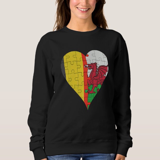 Moletom Belga Welsh Flag Heart (Frente)