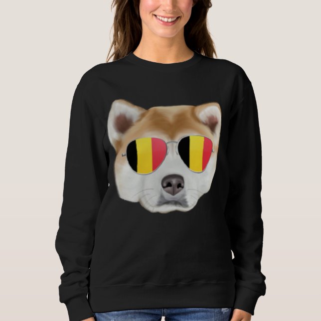 Moletom Belgium Flag Akita Dog Belgium Pocket (Frente)