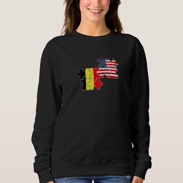 Moletom Belgium USA Belgian American Flag   (Frente)