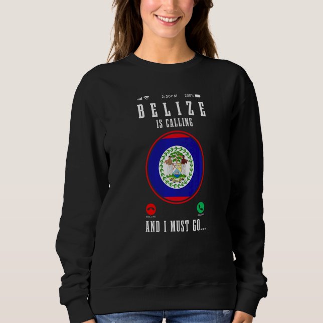 Moletom Belize Está Chamando E Eu Devo Ir  Bandeira de Bel (Frente)