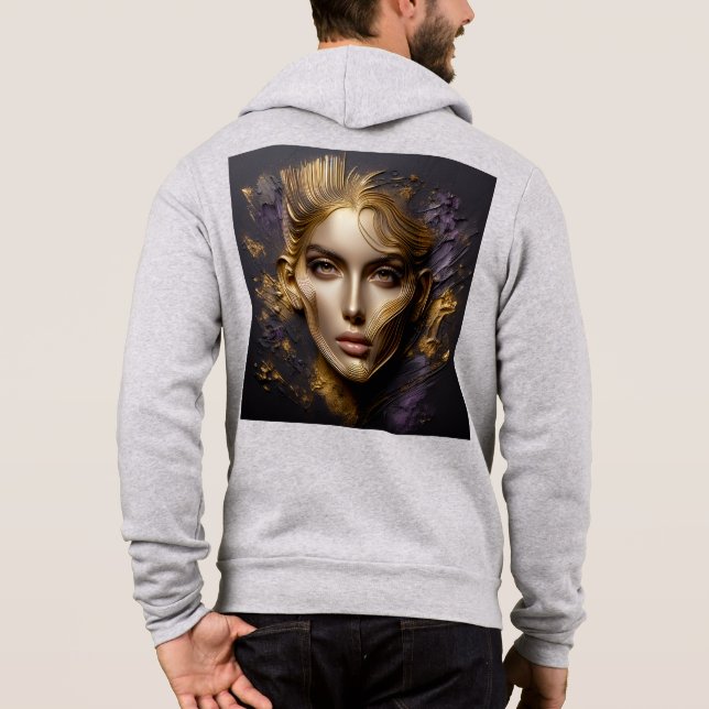 Moletom Bella+Canvas-Zip - Abstrato 25 Hoodie (Verso)