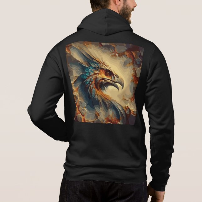 Moletom Bella+Canvas-Zip - Abstrato 40 Hoodie (Verso)