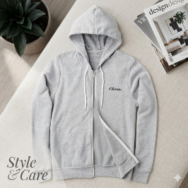 Moletom Bella Canvas Zip Hoodie com Nome Personalizado