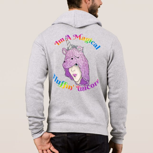 Moletom Bella + Cheio-Zip Hoodie, do MF Unicorn Men (Verso)