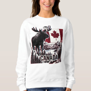 Moletom Belo Canadá. Bandeira canadense. Alce canadense.