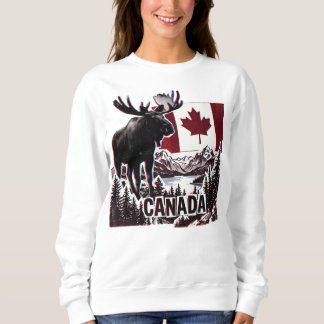 Moletom Belo Canadá. Bandeira canadense. Alce canadense. 