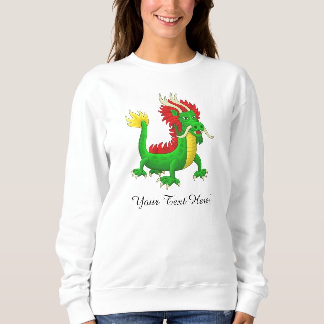 Moletom Belo Dragão Azulado Chinês (Frente)