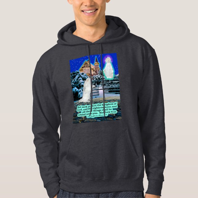 Moletom Belo Eskie e Escritura Angel Matthew 6:33 (Frente)