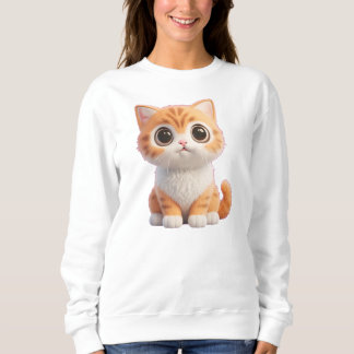 Moletom Belo Gatinho Laranja de Olhos Grandes