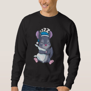 Moletom Belo Pajama para Mulheres Quase Dormindo Chinchill