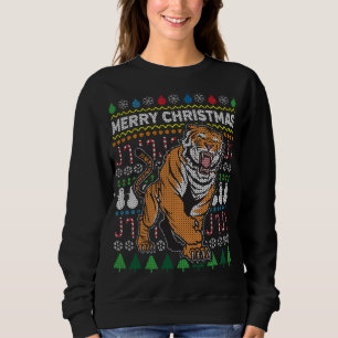 Moletom Belo Tigre Feliz Natal Ugly Xmas Grande Gato