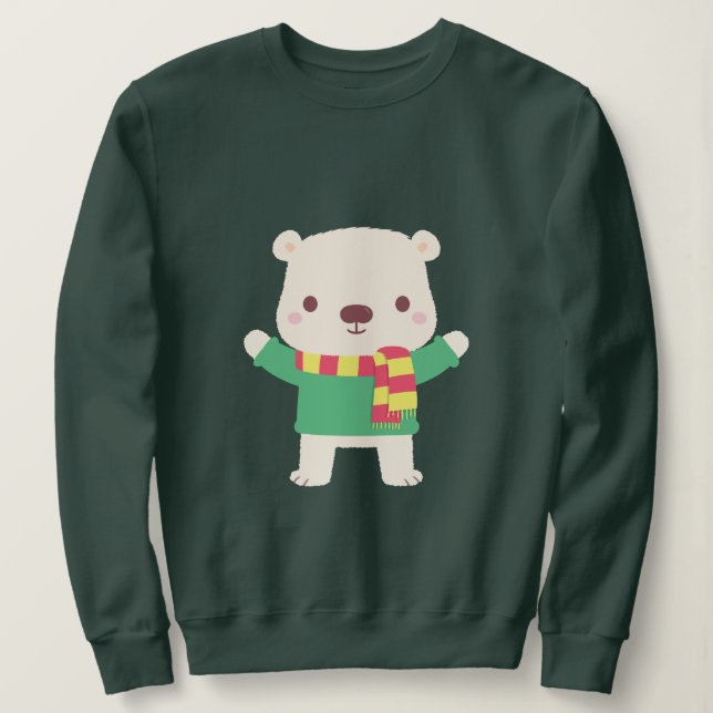 Moletom Belo Urso Polar de Natal (Frente do Design)