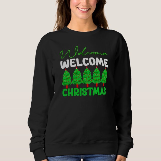 Moletom Bem-vindo Árvore de Natal Design de Feriado-85600 (Frente)