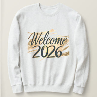 Moletom Bem-vindos 2026 Dourada Carta de Ano Novo