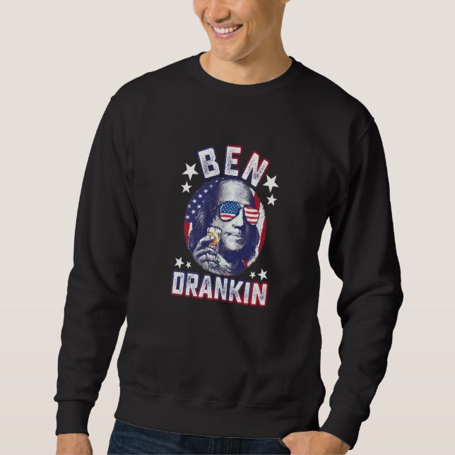 Moletom Ben Drankin 4 de Julho Benjamin Franklin Homens Mu (Frente)