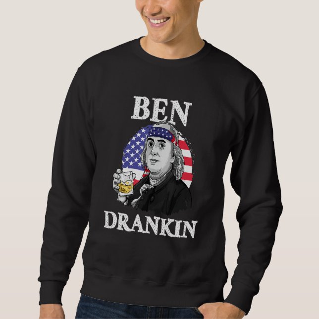 Moletom Ben Drankin  American Flag 4th Of July Tee (Frente)