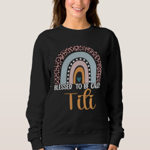 Moletom Bendita por ser chamada de Titi Rainbow Leopard Mã