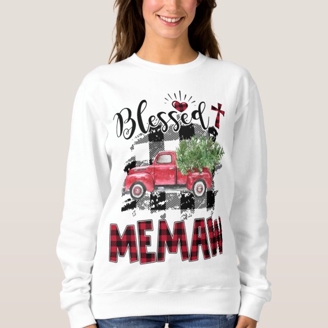 Moletom Bendito Memaw Red xadrez Natal (Frente)