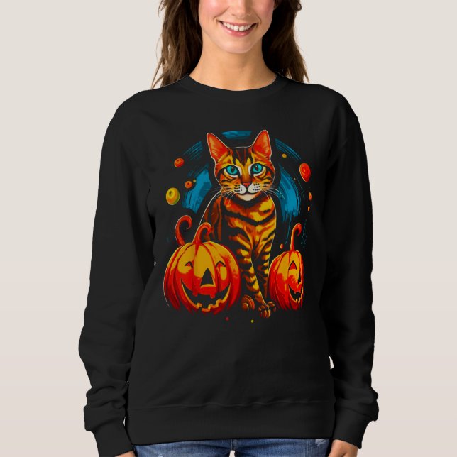 Moletom Bengal Cat Halloween (Frente)