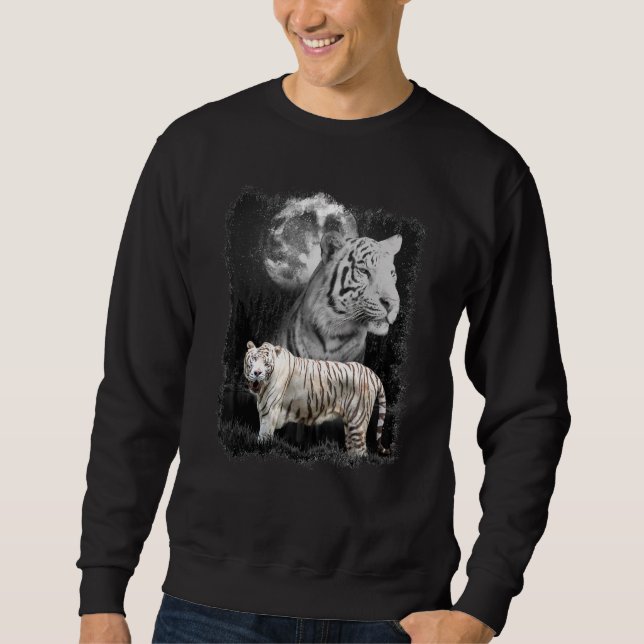 Moletom Bengala White Tiger Sob A Natureza Da Lua (Frente)