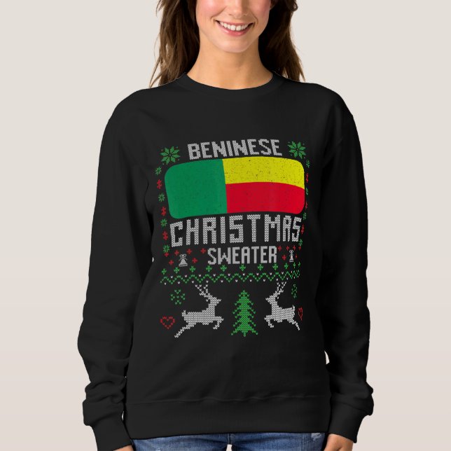 Moletom Benin Flag Beninese Christmas Sweater (Frente)