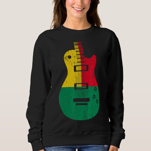 Moletom Benin Flag Guitar Vintage Musical (Frente)