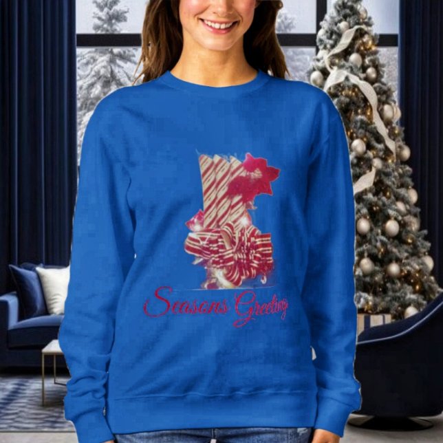 Moletom Beribboned Holiday Candle (This holiday sweatshirt, beats the traditional ugly sweater, in style and design!)