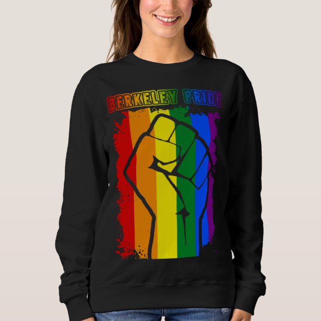 Moletom Berkeley LGBT Pride Month LGBTQ Rainbow Flag Gay L (Frente)