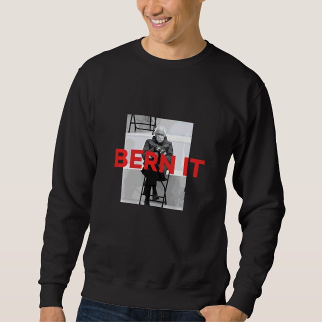 Moletom Bern It Bernie Sanders Meme Mittens Presidente Ina (Frente)