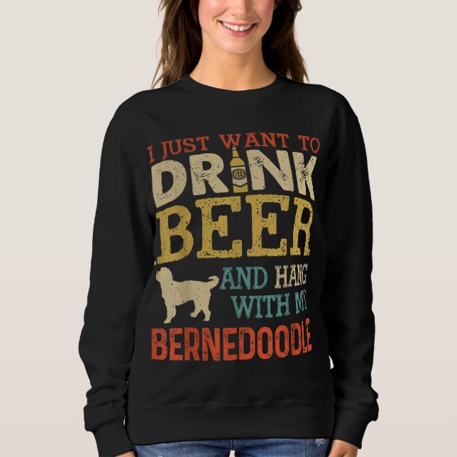 Moletom Bernedoodle Pai Beer Pega Com Cachorros Engraçados (Frente)