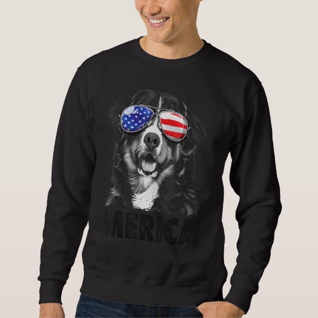 Moletom Bernese Mountain Dog 4 de julho Merica Men America (Frente)