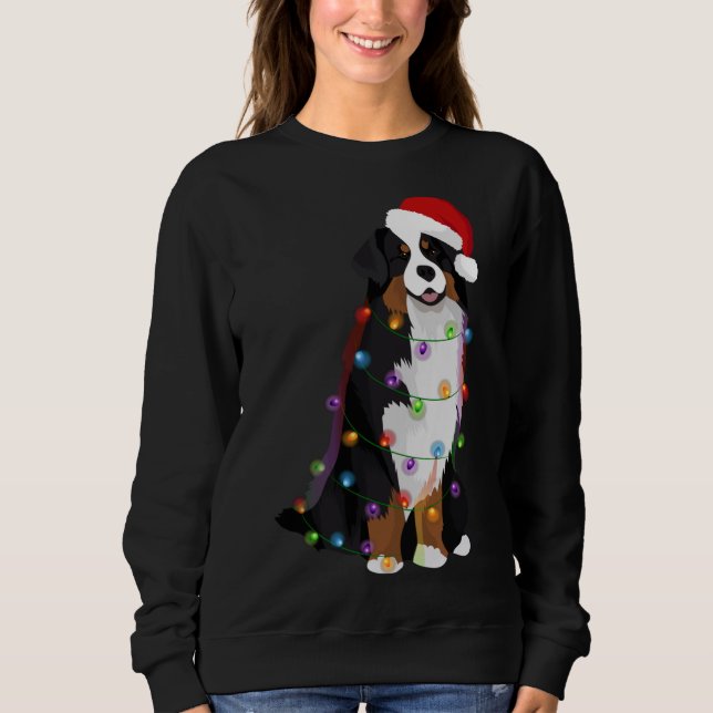 Moletom Bernese Mountain Dog Natal Luzes Xmas Cachorro Lov (Frente)
