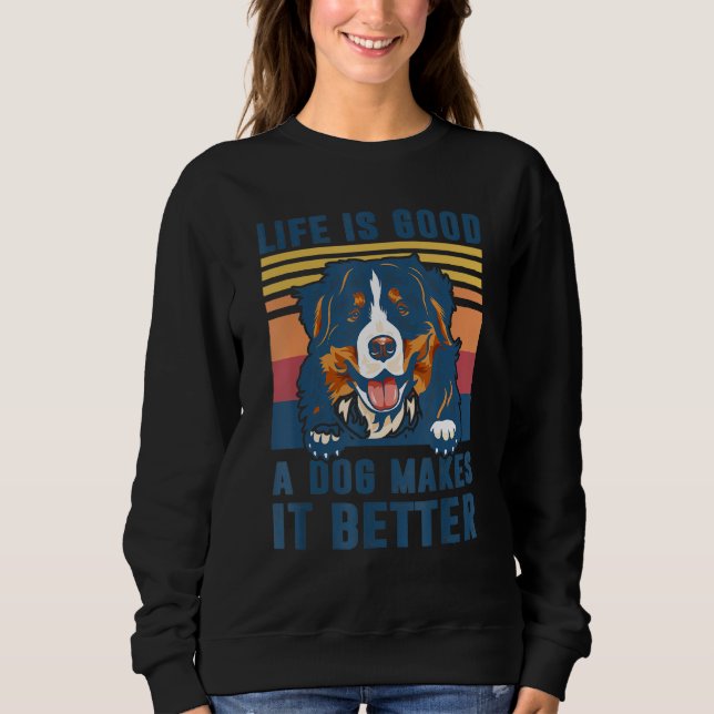 Moletom Bernese Mountain Dog Pai Engraçado Mãe Homens Mulh (Frente)