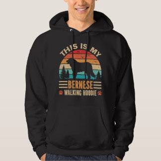 Moletom Bernese Mountain Dog Walking Retro Vintage Sunset
