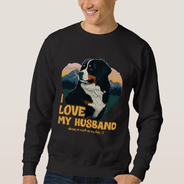 Moletom Bernesemountaindog With Heart  I Love My Husband (Frente)