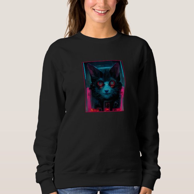Moletom Bespectacled Cyberpunk Cat Techno Glasses   (Frente)