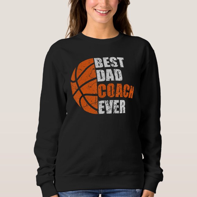 Moletom Best Basketball Dad Coach Ever Fathers Day Retro B (Frente)