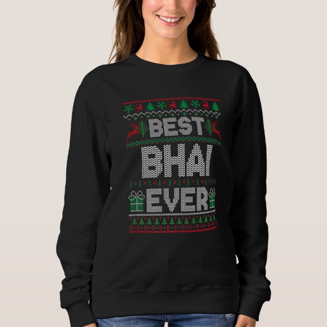 Moletom Best Bhai Ever Christmas Pajamas Matching Ugly Xma (Frente)