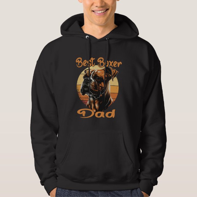 Moletom Best Boxer Dad Boxer Sunset Retro Dog Owner Dog (Frente)