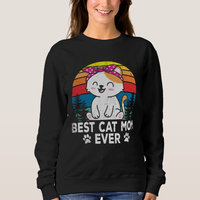 Moletom Best Cat  Mom Cute Cats Owner Pet Animals Graphic (Frente)