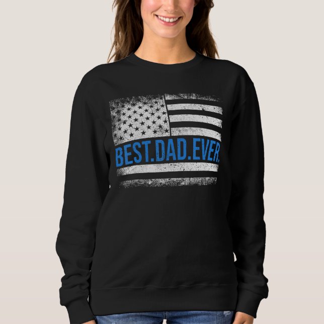 Moletom Best Dad ever US american flag for father s day Sh (Frente)