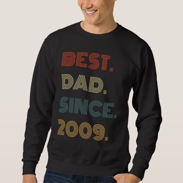Moletom Best Dad Since 2009 Clothes  for Him Men Retro Vin (Frente)