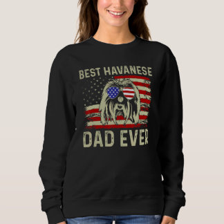 Moletom Best Dog Dad Ever Usa Flag Dad Joke Havanese 4th O